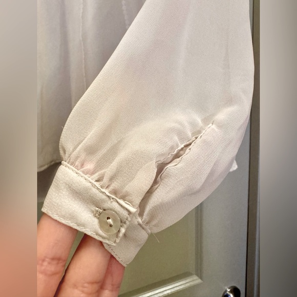 FREE PEOPLE White Sky High Sheer Open Back Top Blouse M - Picture 5 of 15